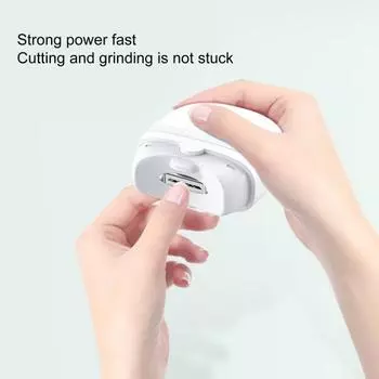 Аккумуляторная электрическая машинка для стрижки ногтей с подсветкой, простая и удобная машинка для стрижки ногтей белый