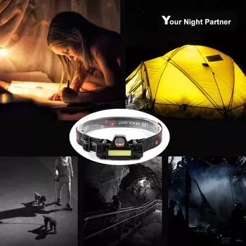 Rechargeable Fishing Led Headlight Camping Headlight Work Light Lighting Cycling Headlight Portable Outdoor Lighting Headlight black чёрный