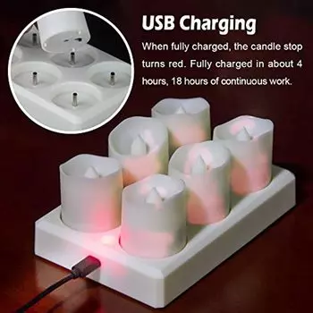 Rechargeable Flameless Candles Tea Lights LED Candles Warm White Tealights for Parties, Weddings, Christmas, Bar, Family, Dinner