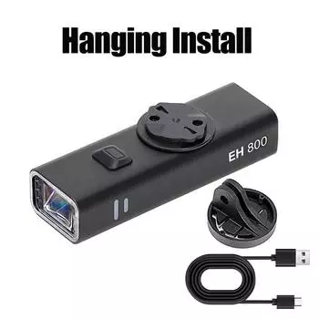 Rechargeable Flashlight Portable Bicycle Headlight Outdoor Real 800LM Hard Light MTB Road LED Bike Light For Night Riding black