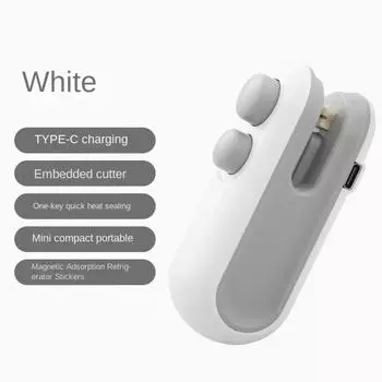 Rechargeable Food Sealer Mini Snack Sealing Machine Portable Heat Bag Sealing Machine Home Use белый