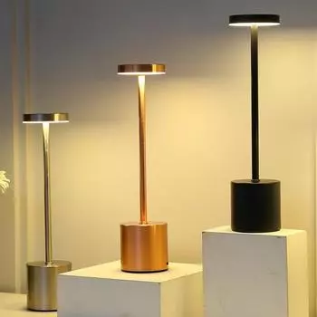 Rechargeable LED Touch Sensor Table Lamp 3 Colors Adjustable Bedside Creative Ambient Light Bar Room Decor Light