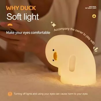 Rechargeable Night Light Duck Silicone Led Lamp USB Table Decoration for Kid Bedroom Birthday Christmas Gift Bedside Nightlight