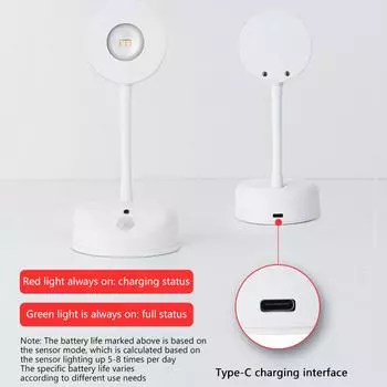 Rechargeable Night Light Motion Sensor Wall Lamp for Kitchen Bedroom Mural Living Room Decor Human Induction 3 Colors in 1 Lamp