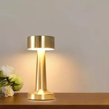 Rechargeable Retro Table Lamp Metal Touch Decor for Bar Coffee Table Restaurant Decoration Light Desk LED Night Lights Bedroom серебряный
