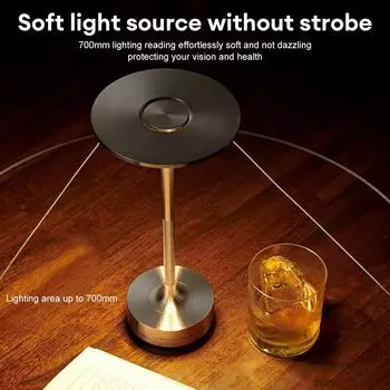 Rechargeable Table Lamp LED Touch Sensor Desktop Night Light Wireless Reading Lamp for Restaurant Hotel Bar Bedroom Decor Light чёрный