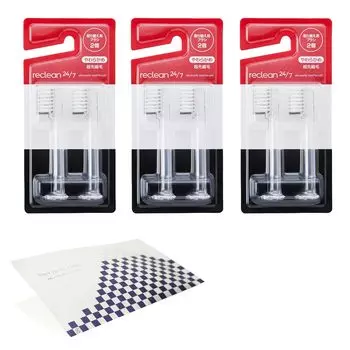 reclean Ультразвуковая зубная щетка Reclean Дополнительная замена 2 шт. x 3 шт. набор Всего 6 шт. Набор бумаги Omotenashi 24/7 [Специальная щетка] и
