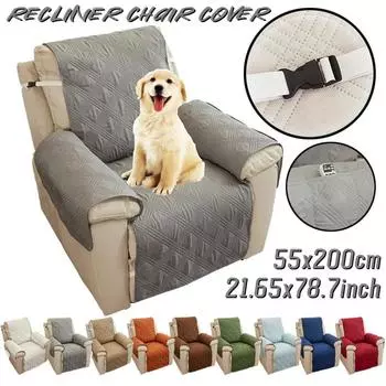 Recliner Chair Slipcover Mat Anti Slip Washable Pet Sofa Couch Protective Furniture Protector Side Pocket Armchair Throw Cover 55x200cm