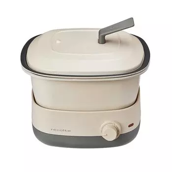 recolte Pot Duo Electric Pot Настольный горшок для жизни в одиночестве Кремовый Белый Карре 5-в-1 (Варка, Приготовление, Выпечка, Приготовление на пару, Жарка во фритюре) 1.3л РПД-4(W)