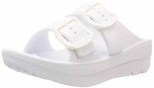 Recovery Sandals Thick Sole Shock Absorption Lightweight Sports Arch Support Cushioning EVA White cm [Telic] [Genuine Product] W-BUCKLE 26.5 cm~27.0 белый