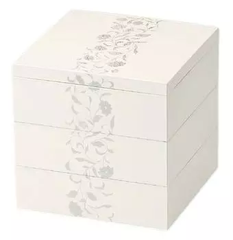 Recreational Bento Box Made in Japan Art Deco inch Three Tier Box White New Lunch Box J-kitchens (Lunch Box) 5.5 (1 piece) 16.5cm Year s