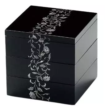 Recreational Bento Box Made in Japan Art Deco inch Jubako Tame Modern J-kitchens (Bento Box) 5.5 Three-tier (1 piece) 16.5cm