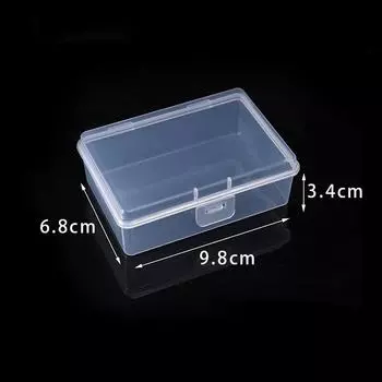 Rectangle Pp Transparent 9735 Empty Box Storage Box Parts Components Jewelry Certificate Stationery Plastic Packaging Box 9735 type 9.8 * 6.8 * 3.4CM; transparent color прозрачный