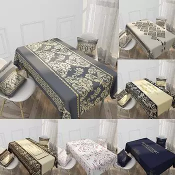 Rectangle Tablecloth Ethnic Style WaterProof Table Cover Hotel Dining Holiday Wedding Party Home Kitchen Dining Room Table Decor 40x70cm