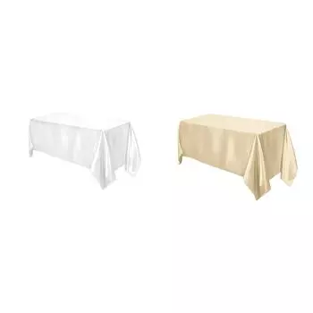 Rectangle Tablecloth Modern Luxurious Practical Lightweight Table Cover for Banquets Events Family Gatherings Cafes Homes белый