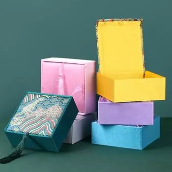 Rectangular Chinese Style Jewelry Display Box Printing Jewelry Packaging Box Necklace Style3