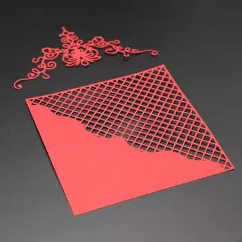 Rectangular Frame Grid Background Metal Silvery Stencil Embossing Cutting Dies For Diy Scrapbooking Paper Album Cards Making серебряный