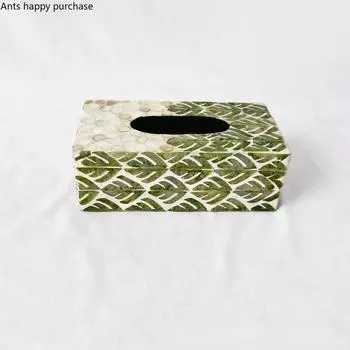 Rectangular Shell Tissue Box Paper Boxes Napkin Boxes Paper Towel Holder Home Tissue Storage Box Napkin Holder Tissue Organizer
