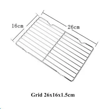 Rectangular Storage Plates Oven Baking Tray Oil Filter Pan Stainless Steel Bakeware Grid Wire Cooling Rack Kitchen Utensils