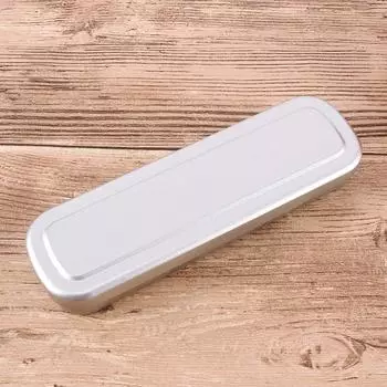 Rectangular Student Stationery Office Supplies Gifts Container Storage Box Iron Case Pencil Case серебряный