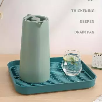 Rectangular Tea Tray 1pc Double Layer Drain Holder Light Luxury for Cups Snacks Household Living Room Tea Cup Stand коричневый