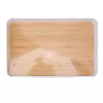 Rectangular Tray Plastic Stackable Versatile Serving Tray for Documents Books Cosmetics 30x19.5cm / L