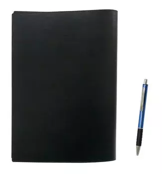 Recycled Cowhide B5 Book Notebook Cover with Metal Pitch Grip Ballpoint Pen Set & (Black) & (Blue) T23-B5-005B-WZ2067BP-L синий