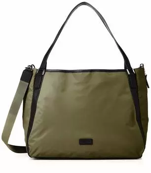 Recycled nylon neat tote L size Khaki [Isaac] Y01-01-03