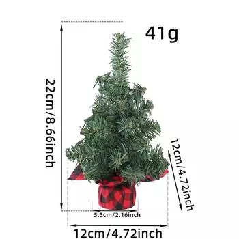 Red And Black Plaid Christmas Tree Tabletop Ornament Christmas Party Pine Needle Simulation Tree Window Prop Christmas Ornament