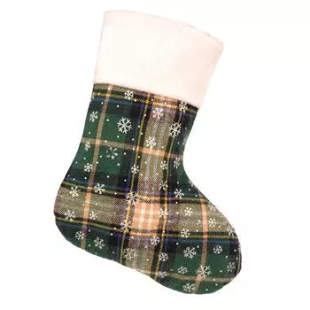 Red And Green Plaid Snowflake Socks Christmas Decorations One Size
