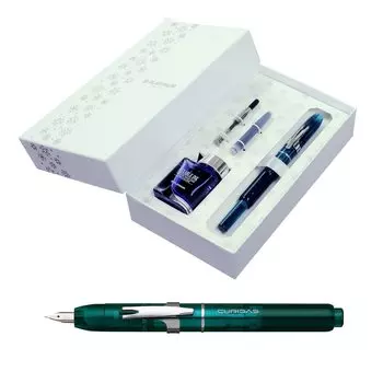 red and white new specification Platinum Fountain Pen Gift Set Christmas Limited Package Pen Bottle Ink Cartridge Curidas Urban Green Extra Fine Point