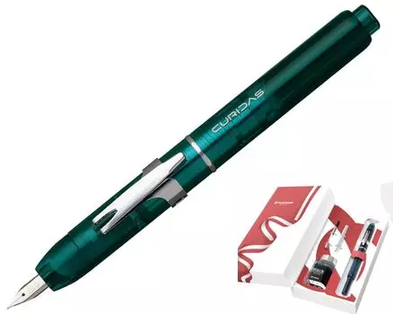 red and white new specification Platinum fountain pen gift set Christmas limited package pen bottle ink cartridge Curidas Urban Green Fine Point F