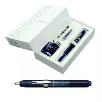 red and white new specification Platinum fountain pen fountain pen Curidas Christmas limited package Abyss blue fine point F type (Real case)