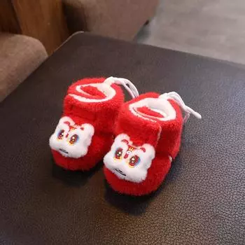 Red Baby Snow Boots: Non-Slip, Thick Velvet, For 0-1 Year Olds 12cm for 5-9 months