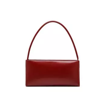 Red Bag Women Niche Design Baguette Bag High Sense Underarm Bag Elegant Bridal Wedding Bag All-Match Messenger Bag Red(Send silk scarf + gift bag)