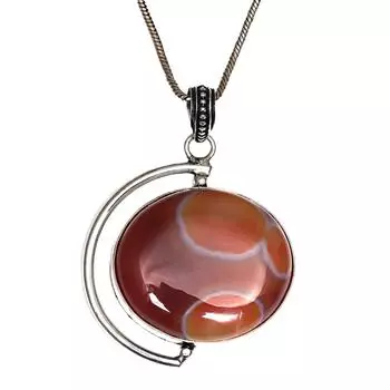 Red Botswana Agate Handmade Women s Unisex Silver Jewelry Pendant 2.25