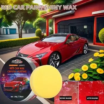 Red car specific paint polishing wax - quick stain removal, scratch resistance, stain resistance - protection and refurbishment