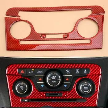 Red Carbon Fiber Center Console A/C Panel Cover Trim For Dodge Charger 2011-2014