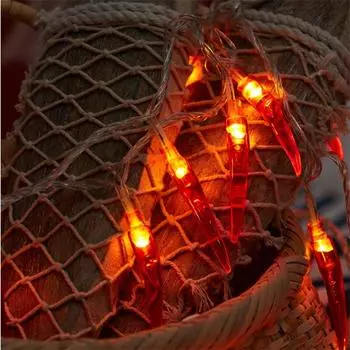 Красные огни перца чили, 9,8-футовые рождественские украшения, гирлянда с 20 красными One Size