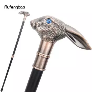 Трость для ходьбы джентльмена с длинными ушами из красного медного кролика, модная трость для ходьбы джентльмена, трость с набалдашником 92 см