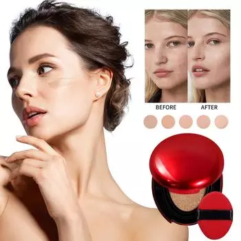 Red Cushion Foundation Легкая неплавающая пудра-консилер Водонепроницаемая подушка Легкий чехол Semi Cushi One Size