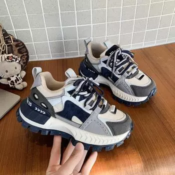 Red dad shoes women s 2025 new spring and autumn color matching Forrest Gump shoes show feet small moral training sports versatile casual shoes 35 жёлтый