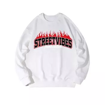 Модный топ с принтом Red Fire Seedlings, повседневная спортивная одежда на осень и зиму, хлопковая толстовка M белый