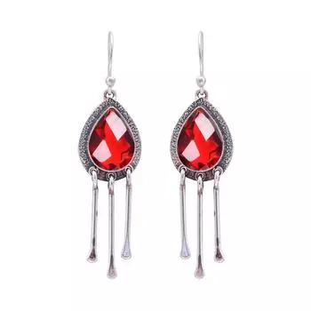 Red Garnet 925 Sterling Silver Earring V9882, Red Earring, Pear Earring, Valentin s Day Gift, Gift For Her, Birthday Gift, Handmade Jewelry, Silver Je