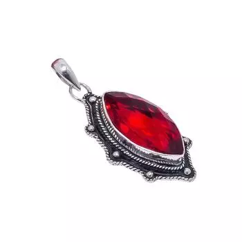 Red Garnet 925 Sterling Silver Pendant V9022, Red Pendant, Marquish Pendant, Valentin s Day Gift, Gift For Her, Birthday Gift, Handmade Jewelry, Silve