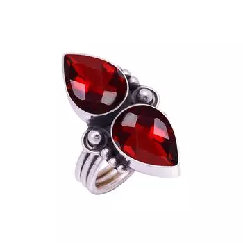 Red Garnet Gemstone 925 Sterling Silver Ring V9362, Red Ring, Pear Ring, Valentin s Day Gift, Gift For Her, Birthday Gift, Handmade Jewelry, Silver Je