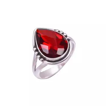 Red Garnet Gemstone 925 Sterling Silver Ring V9482, Red Ring, Pear Ring, Valentin s Day Gift, Gift For Her, Birthday Gift, Handmade Jewelry, Silver Je