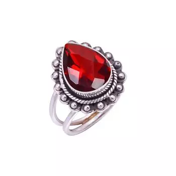 Red Garnet Gemstone 925 Sterling Silver Ring V9442, Red Ring, Pear Ring, Valentin s Day Gift, Gift For Her, Birthday Gift, Handmade Jewelry, Silver Je