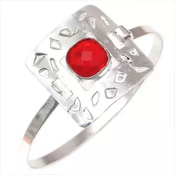 Red Garnet Gemstone Handmade Silver Jewelry Cuff Bracelets 7 Adjustable