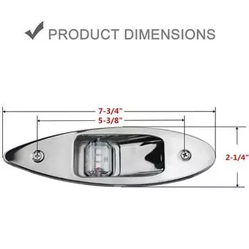 Red+Green Flush Mount Marine Boat RV LED Side Navigation Lights tainless Steel Waterproof for Boat Side Mount Light